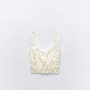 Zara Ruffled Satin Effect Top